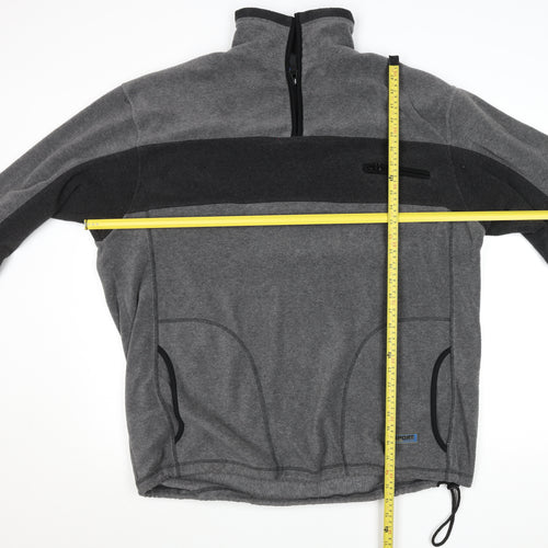 TCM Men’s Grey Fleece Quarter Zip Outdoor Jacket Size L