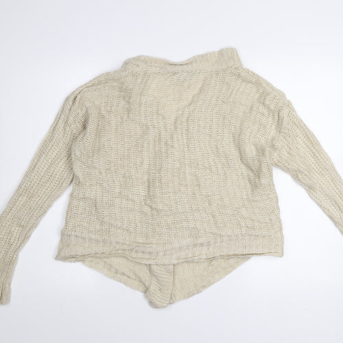 Boohoo Women’s Beige Chunky Knit V-Neck Cardigan Size S