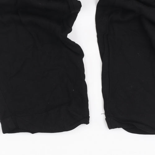 Zara Women Black Cropped Cotton Trousers Size M