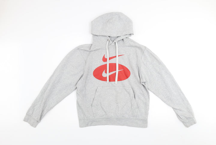Nike Men’s Grey Pullover Hoodie Small Sports Fleece Sweatshirt