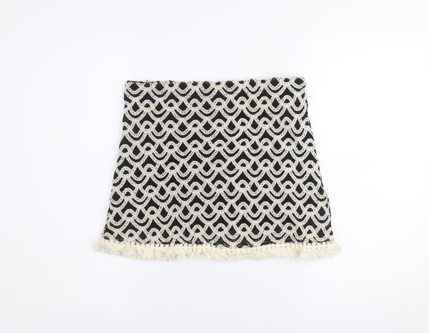 Primark Women’s Black Lace Fringe Short Pencil Skirt Size S
