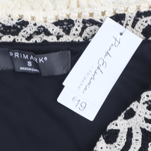 Primark Women’s Black Lace Fringe Short Pencil Skirt Size S