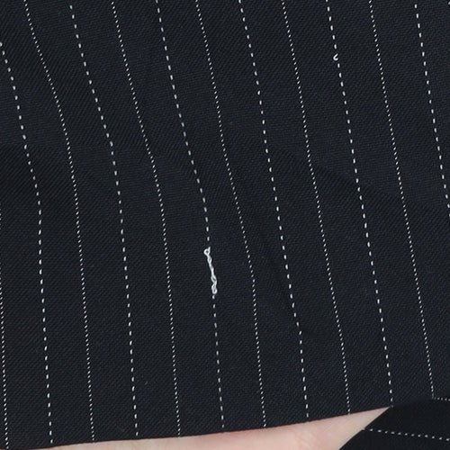 New Look Women Black Pinstripe Blazer UK 12 Regular Fit Single Button