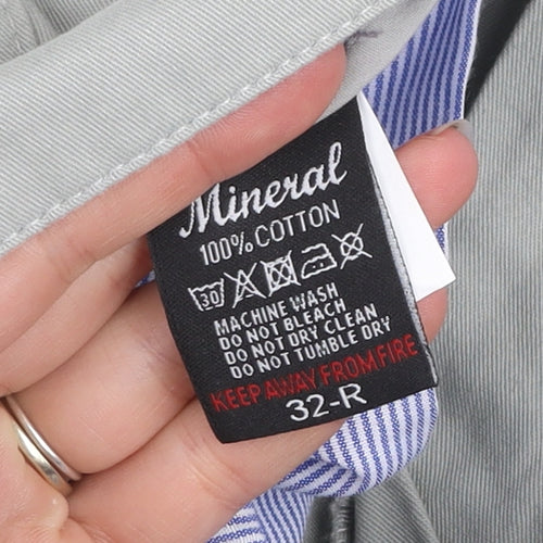 Mineral Clothing Co. Men's Grey Chino Trousers Size 32 Regular Cotton