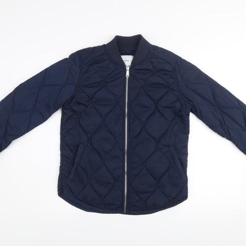 Old Navy Men's Blue Quilted Bomber Jacket XS Polyester Lightweight