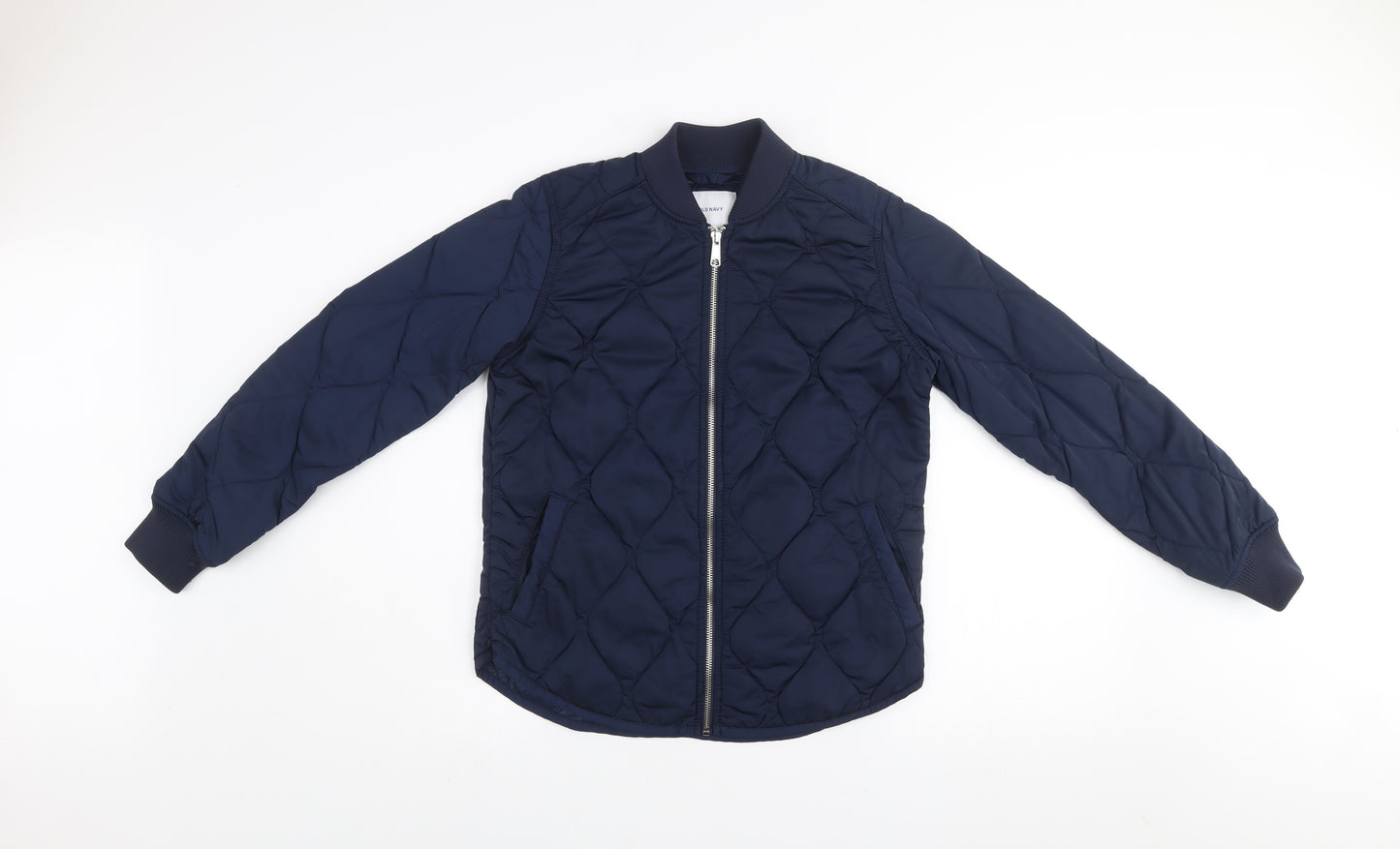 Old Navy Men's Blue Quilted Bomber Jacket XS Polyester Lightweight