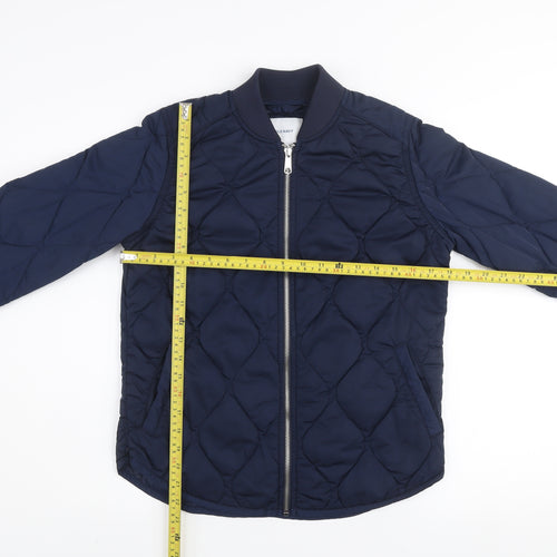 Old Navy Men's Blue Quilted Bomber Jacket XS Polyester Lightweight