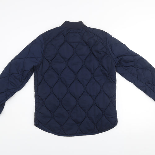 Old Navy Men's Blue Quilted Bomber Jacket XS Polyester Lightweight