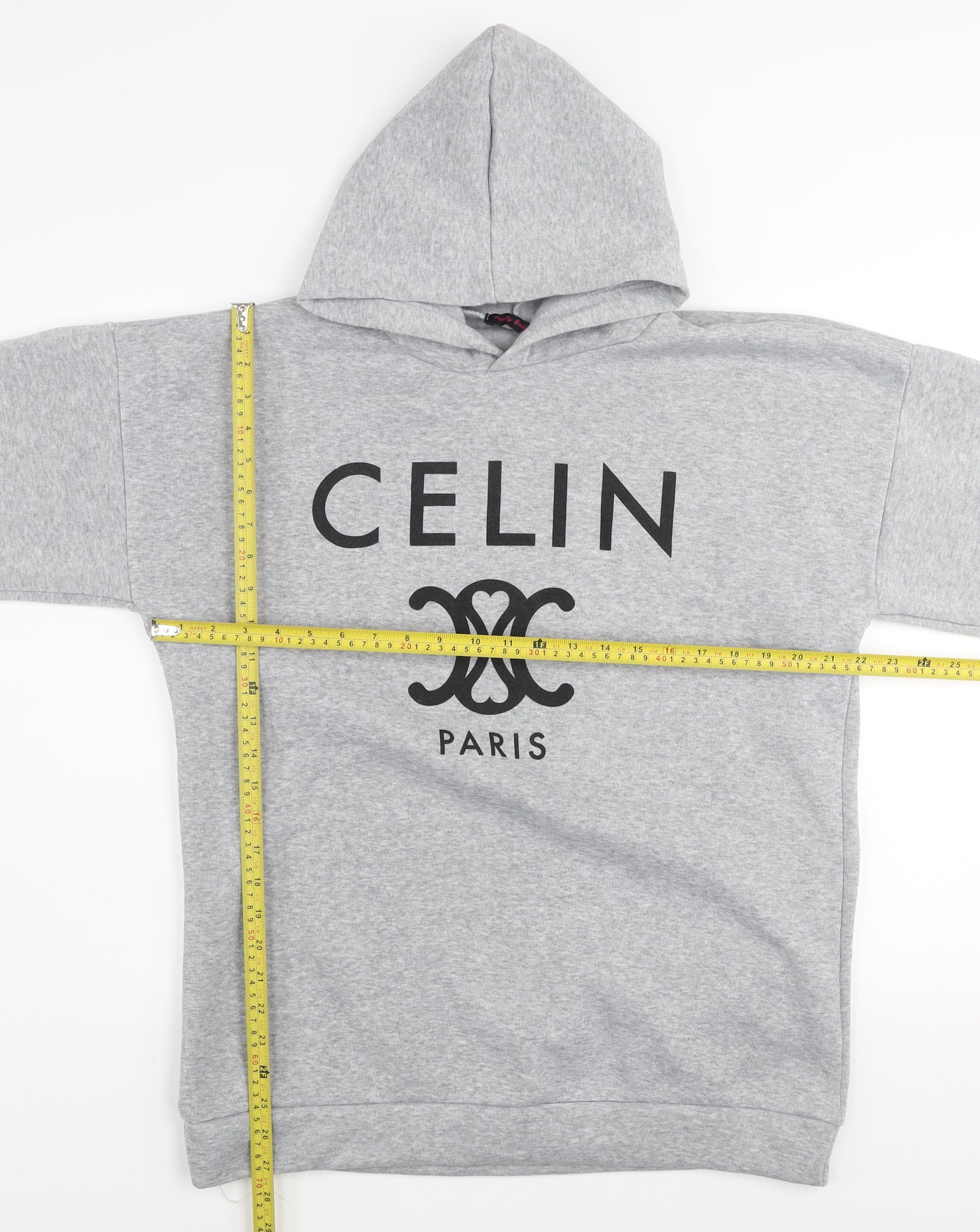 Pretty Body Women Grey Pullover Hoodie S/M Polyester Blend