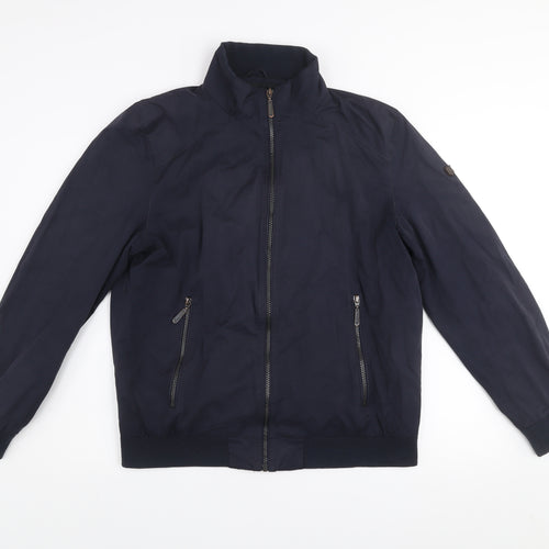 6th Sense Men's Blue Bomber Jacket Size M Regular Fit Full Zip