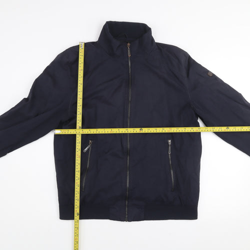 6th Sense Men's Blue Bomber Jacket Size M Regular Fit Full Zip
