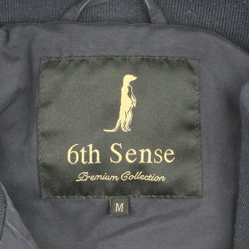 6th Sense Men's Blue Bomber Jacket Size M Regular Fit Full Zip