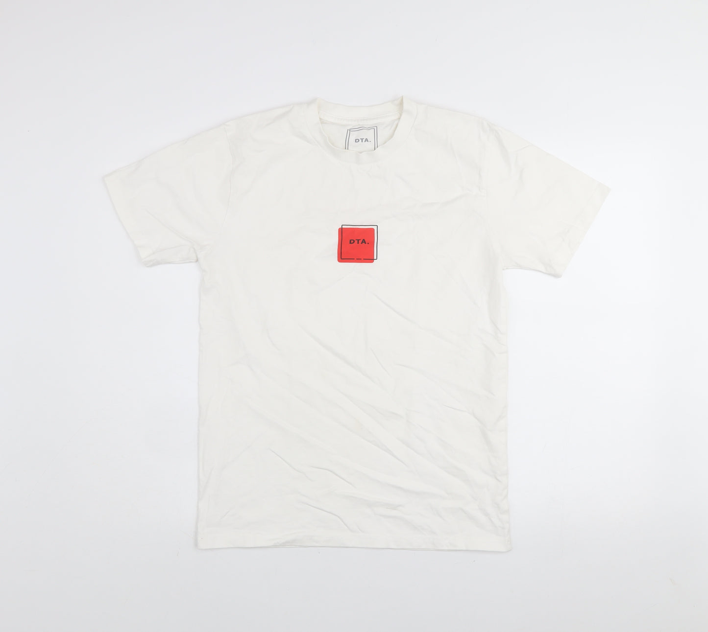 DTA Men’s White Crew Neck Short Sleeve Graphic T-Shirt S