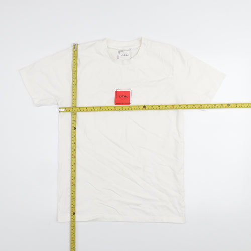 DTA Men’s White Crew Neck Short Sleeve Graphic T-Shirt S