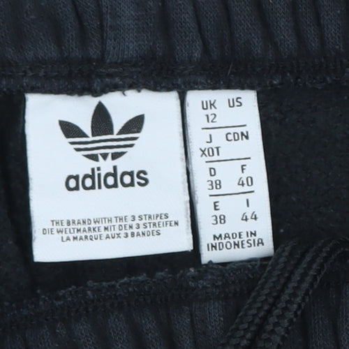 adidas Womens Black Jogger Sweatpants Size 12 Cotton Blend