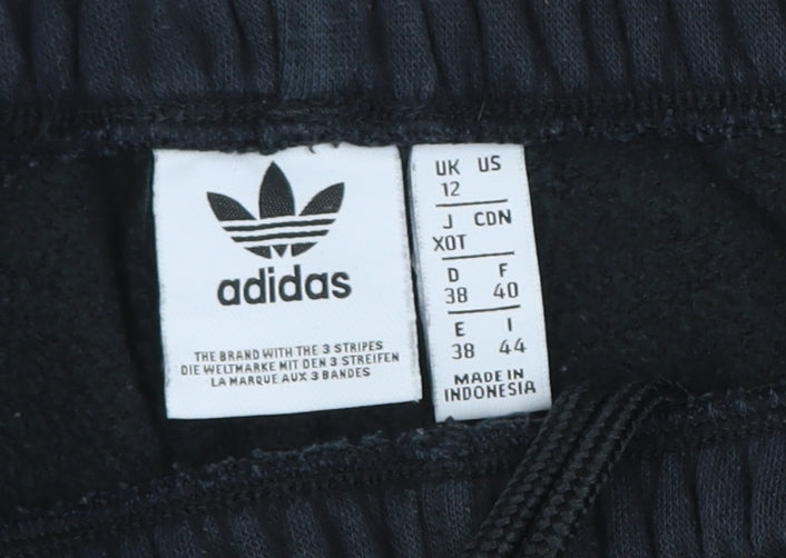 adidas Womens Black Jogger Sweatpants Size 12 Cotton Blend