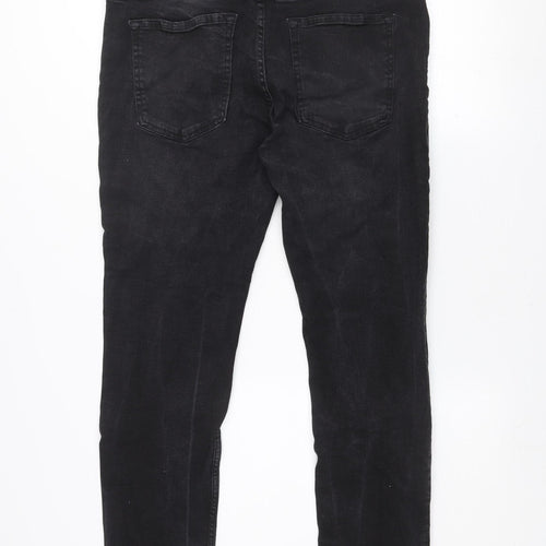 Bershka Men's Black Slim Straight Denim Jeans Size 36