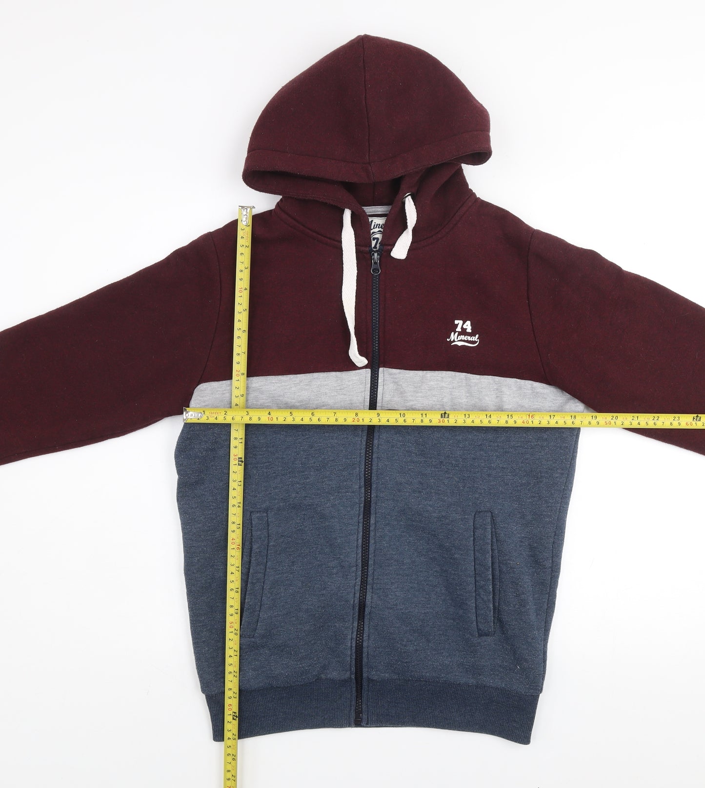 Mineral 74 Men’s Multicoloured Zip Hoodie Jacket Size S Cotton Blend