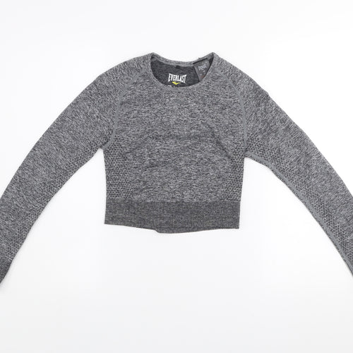 Everlast Womens Grey Cropped Long Sleeve Gym Top Size 10