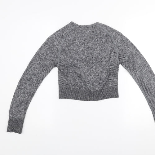 Everlast Womens Grey Cropped Long Sleeve Gym Top Size 10