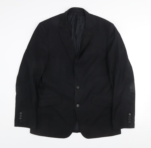 Daniel Grahame Men's Black 40L Single-Breasted Blazer Jacket