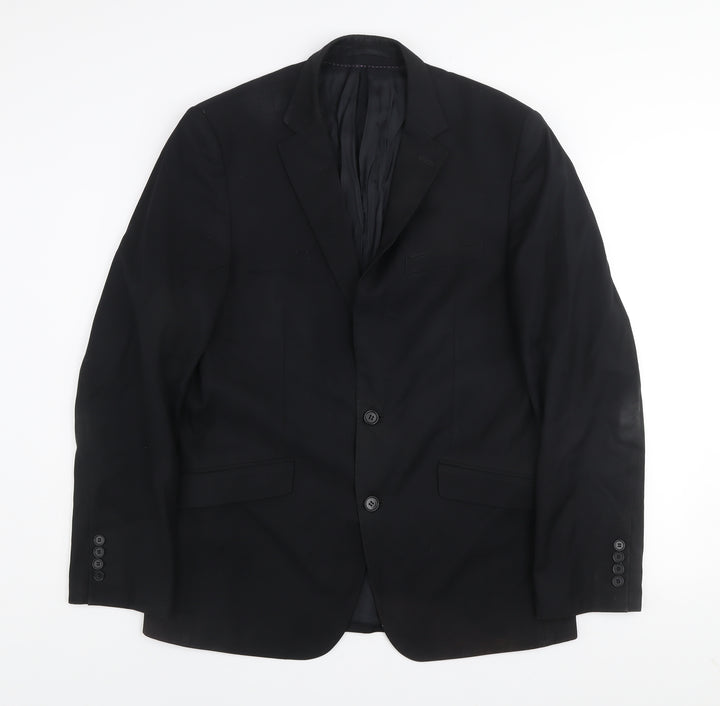 Daniel Grahame Men's Black 40L Single-Breasted Blazer Jacket