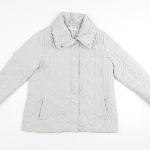 Julipa Womens Grey Quilted Mid-Length Jacket Size 12