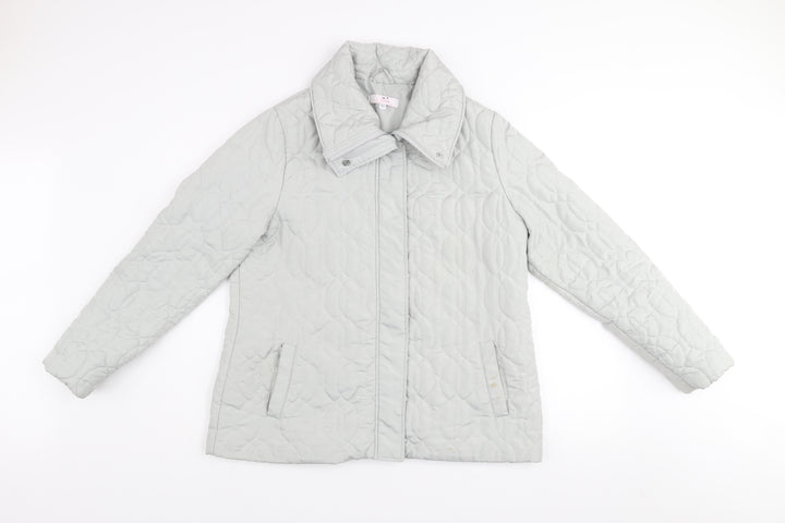 Julipa Womens Grey Quilted Mid-Length Jacket Size 12