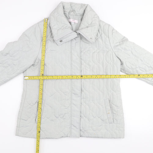 Julipa Womens Grey Quilted Mid-Length Jacket Size 12