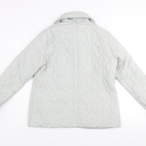 Julipa Womens Grey Quilted Mid-Length Jacket Size 12