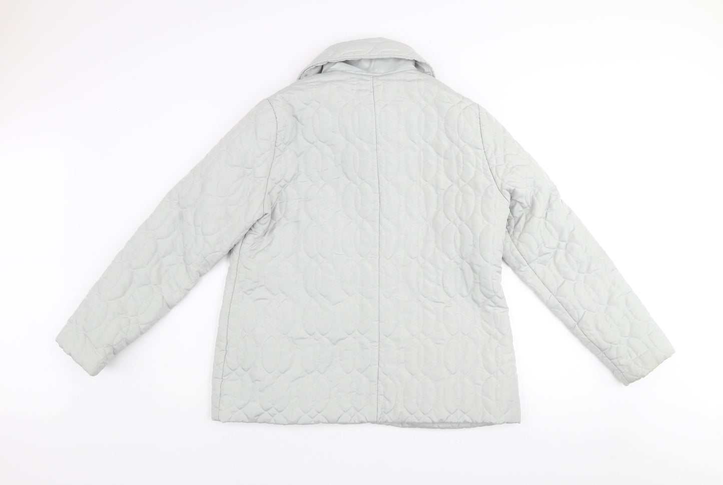 Julipa Womens Grey Quilted Mid-Length Jacket Size 12