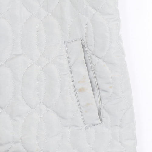 Julipa Womens Grey Quilted Mid-Length Jacket Size 12