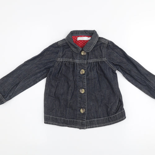 Jasper Conran Girls Blue Denim Button Jacket Age 6 Years Cotton Lined