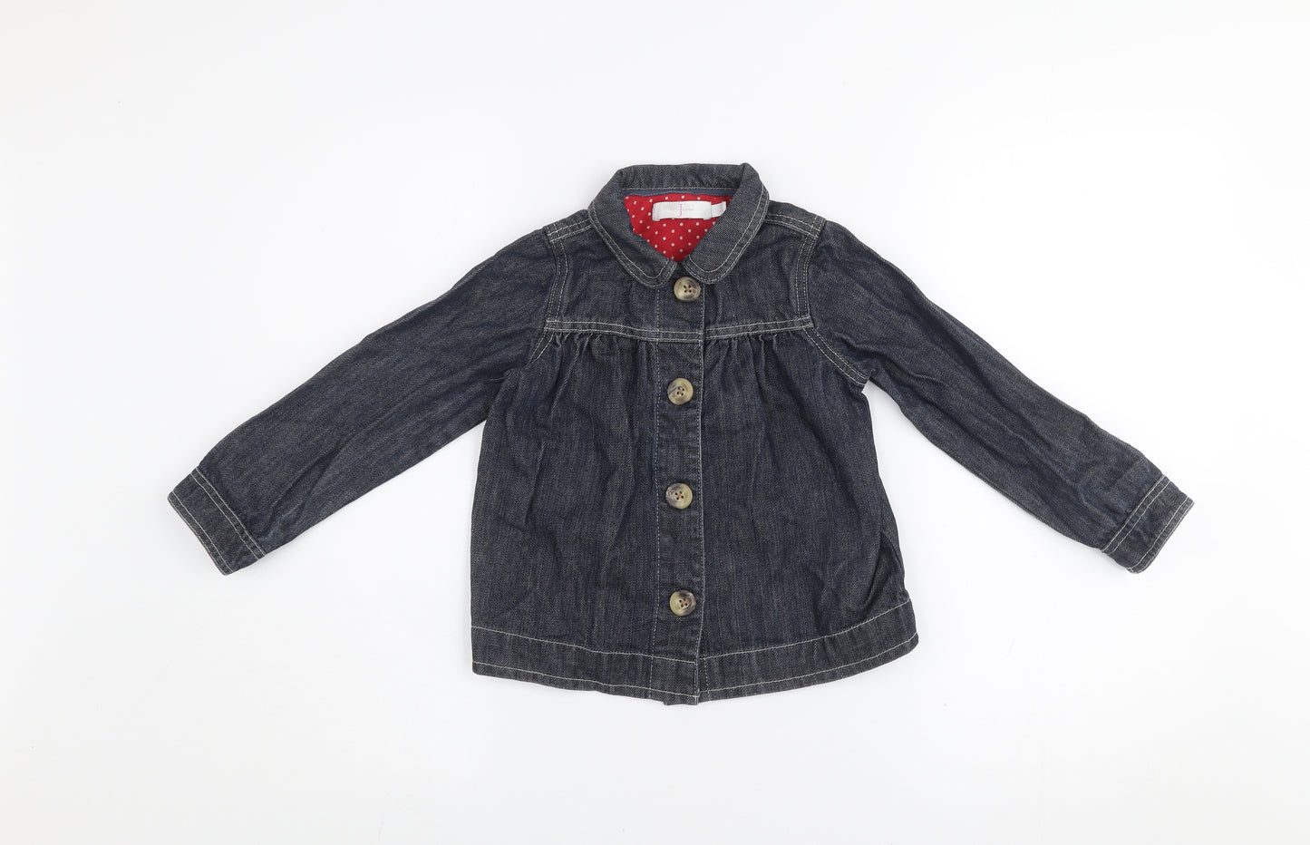 Jasper Conran Girls Blue Denim Button Jacket Age 6 Years Cotton Lined