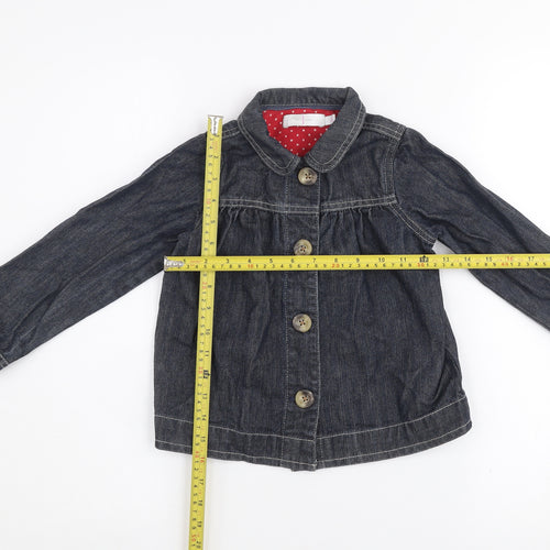 Jasper Conran Girls Blue Denim Button Jacket Age 6 Years Cotton Lined