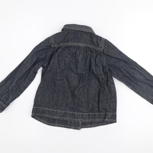 Jasper Conran Girls Blue Denim Button Jacket Age 6 Years Cotton Lined