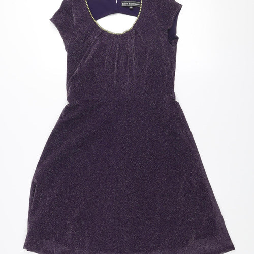 Dorothy Perkins Women’s Purple Beaded A-Line Party Dress Size 10