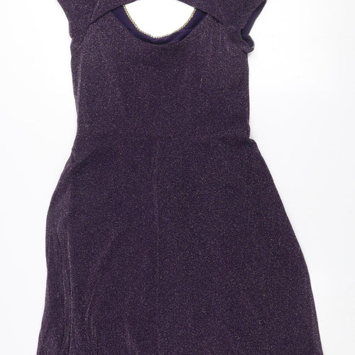 Dorothy Perkins Women’s Purple Beaded A-Line Party Dress Size 10