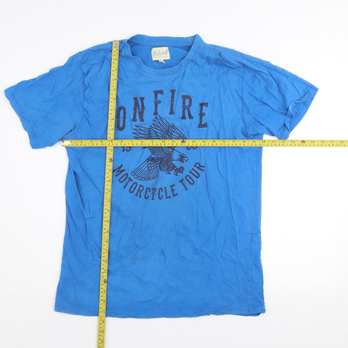 Onfire Men's Blue Motorcycle Tour Graphic T-Shirt XL
