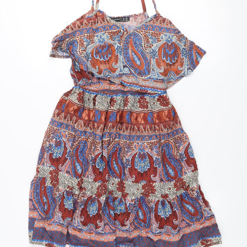 Atmosphere Womens Multicoloured Paisley Slip Dress Size 8 Boho Summer