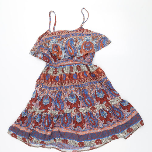 Atmosphere Womens Multicoloured Paisley Slip Dress Size 8 Boho Summer