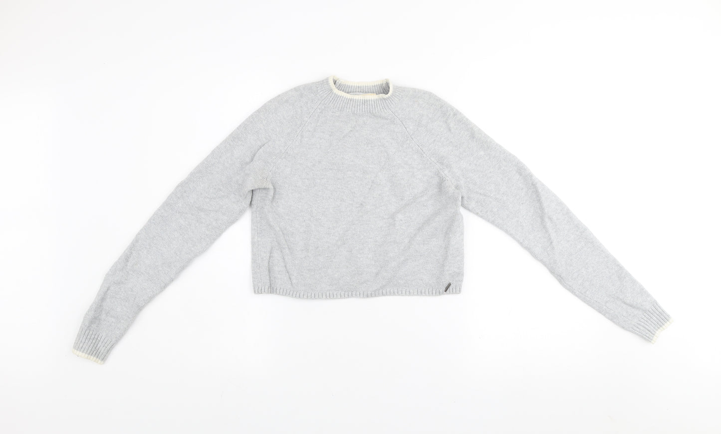 Hollister Womens Grey Knit Crew Neck Pullover Jumper XS