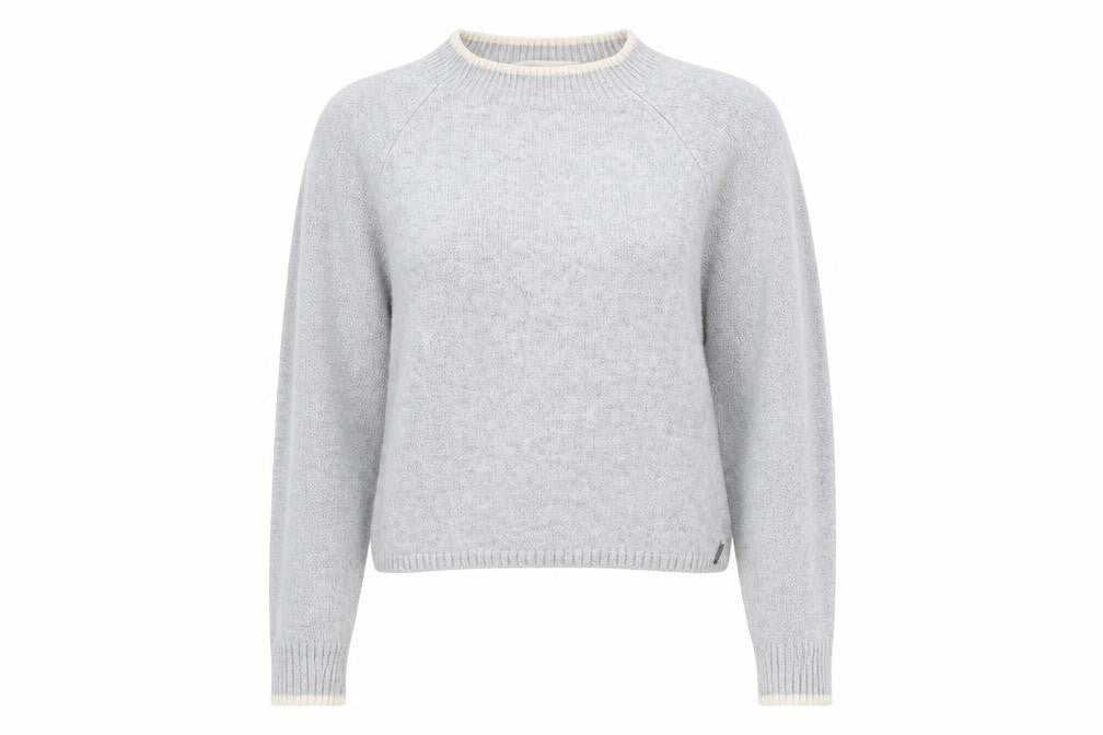 Front view of Hollister women’s grey knit crew neck jumper xs