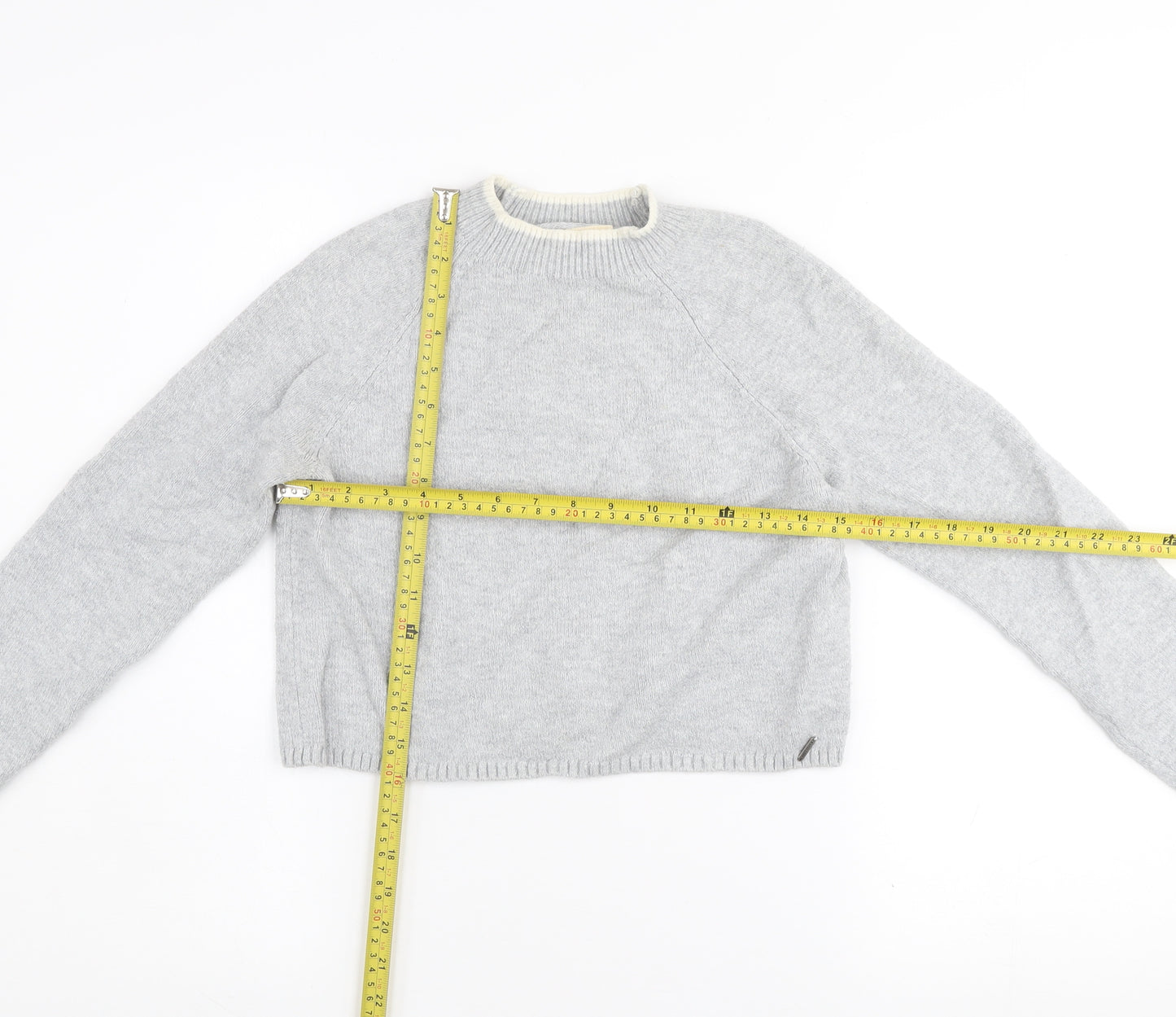 Hollister Womens Grey Knit Crew Neck Pullover Jumper XS