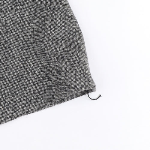 St. Bernard for Dunnes Stores Grey Wool Blend A-Line Floral Embroidered Skirt Women's Size 8