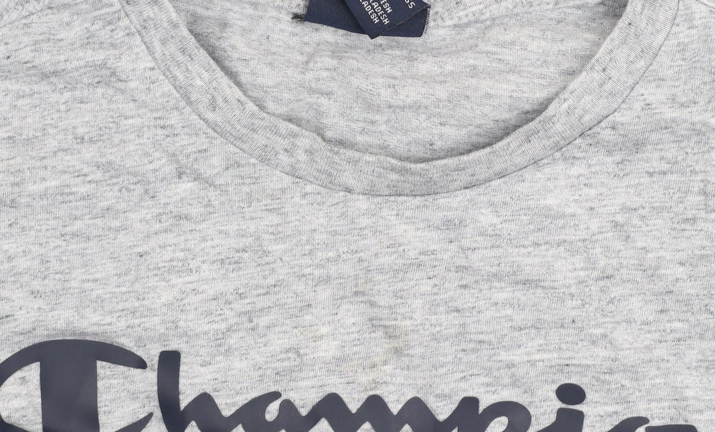 Champion Boys Grey Logo T-Shirt Size 11-12 Years Short Sleeve Cotton Blend