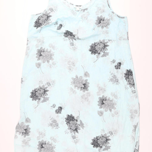 Dressbarn Women Blue Floral Rayon Sleeveless Shift Dress Size 24