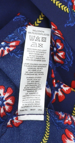 Savida Womens Blue Floral Pleated Knee Length Skirt Size 12