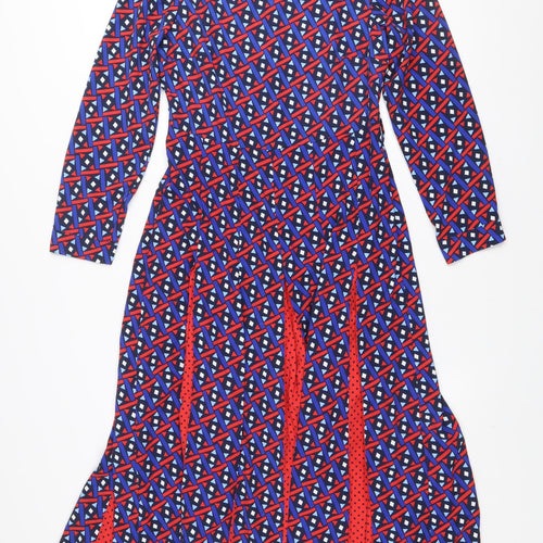 Savida Women's Multicoloured Geometric A-Line Dress Size 10