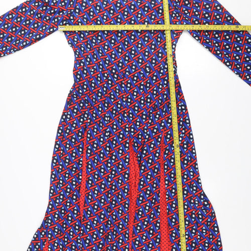 Savida Women's Multicoloured Geometric A-Line Dress Size 10
